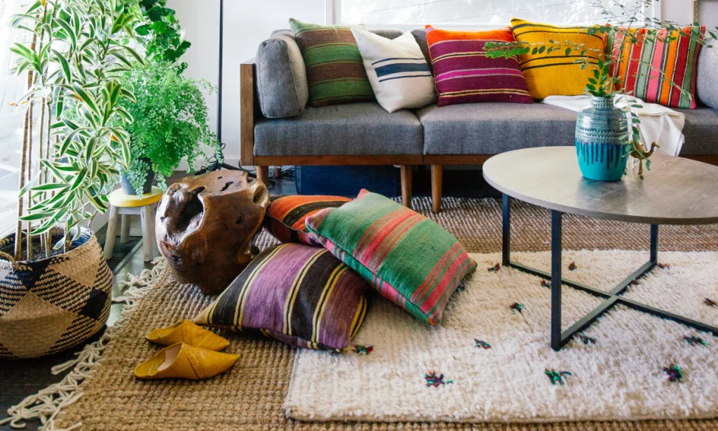 Layering rugs and textiles